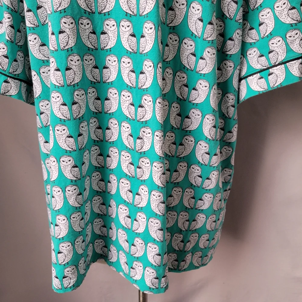 Bedhead‎ Cotton Knit Pajama Lounge Top Owl Print 3X